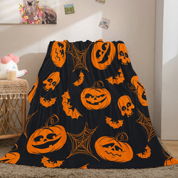 Halloween Pumpkin Flannel Fleece Throw Cosplay Blanket (Online Order Only)