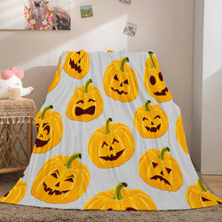 Halloween Pumpkin Flannel Fleece Throw Cosplay Blanket (Online Order Only)