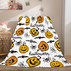 Halloween Pumpkin Flannel Fleece Throw Cosplay Blanket (Online Order Only)