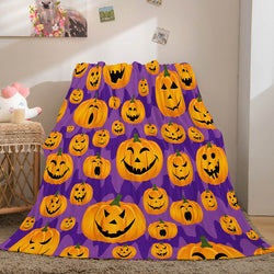 Halloween Pumpkin Flannel Fleece Throw Cosplay Blanket (Online Order Only)
