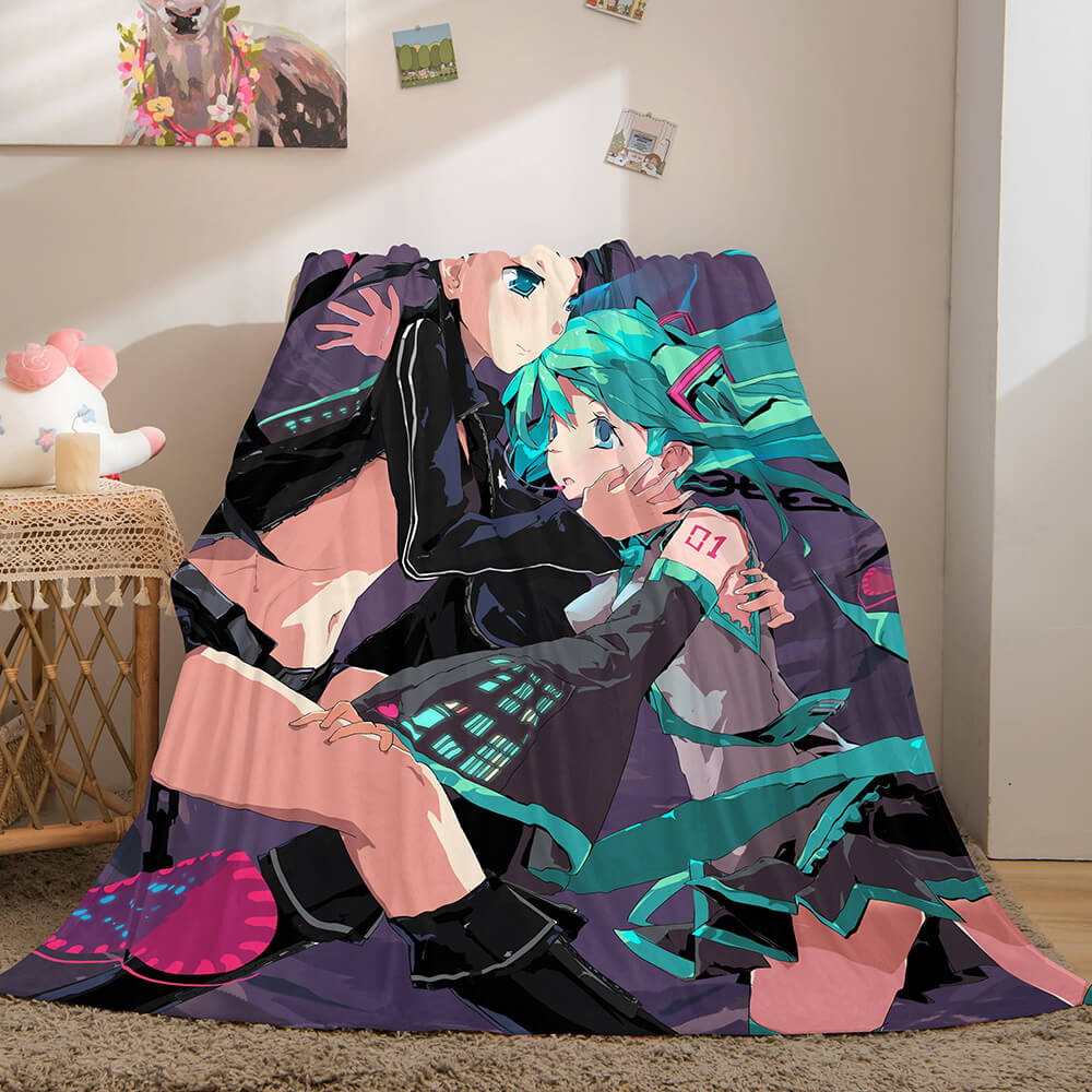 Hatsune Miku Cosplay Flannel Blanket Throw (Online Order Only)