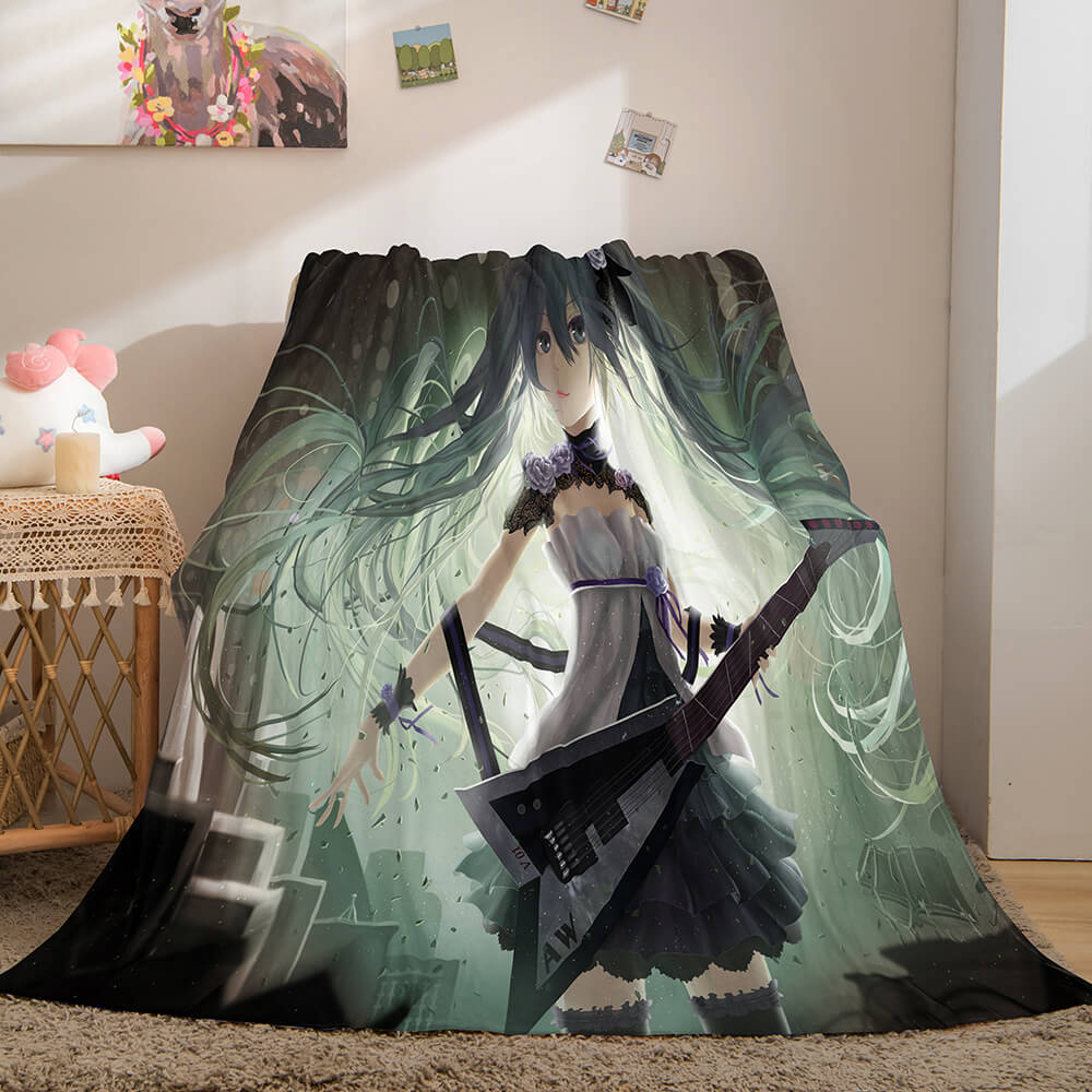 Hatsune Miku Cosplay Flannel Blanket Throw (Online Order Only)