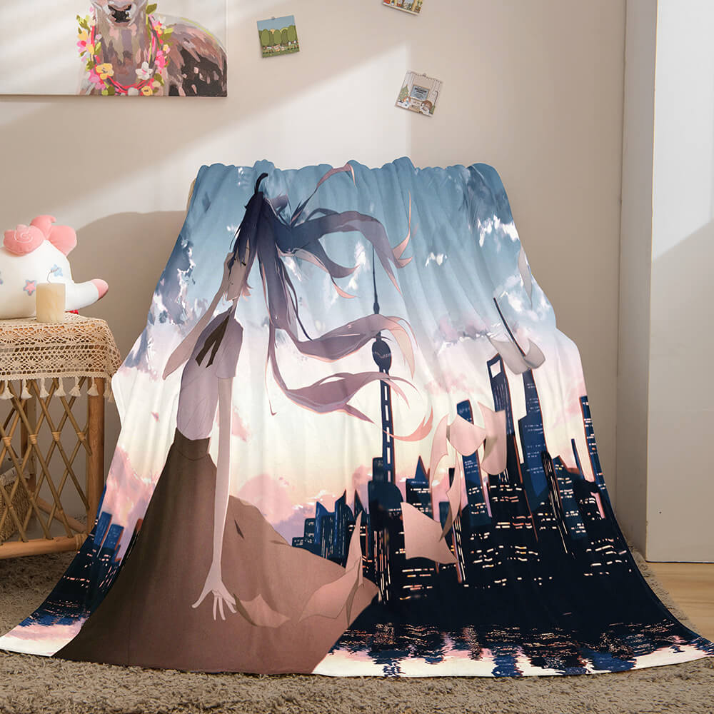 Hatsune Miku Cosplay Flannel Blanket Throw (Online Order Only)