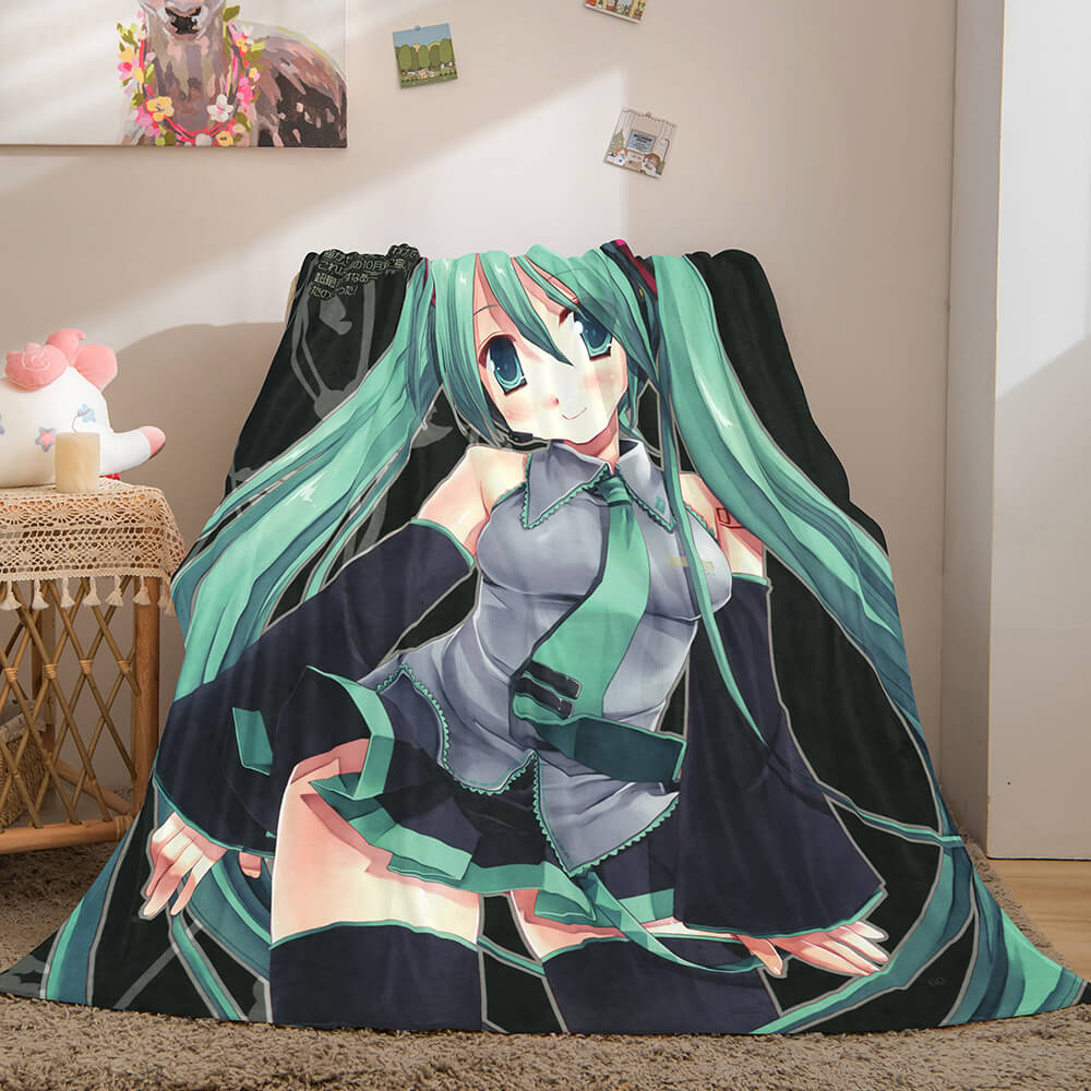 Hatsune Miku Cosplay Flannel Blanket Throw (Online Order Only)