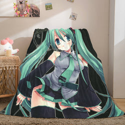Hatsune Miku Cosplay Flannel Blanket Throw (Online Order Only)
