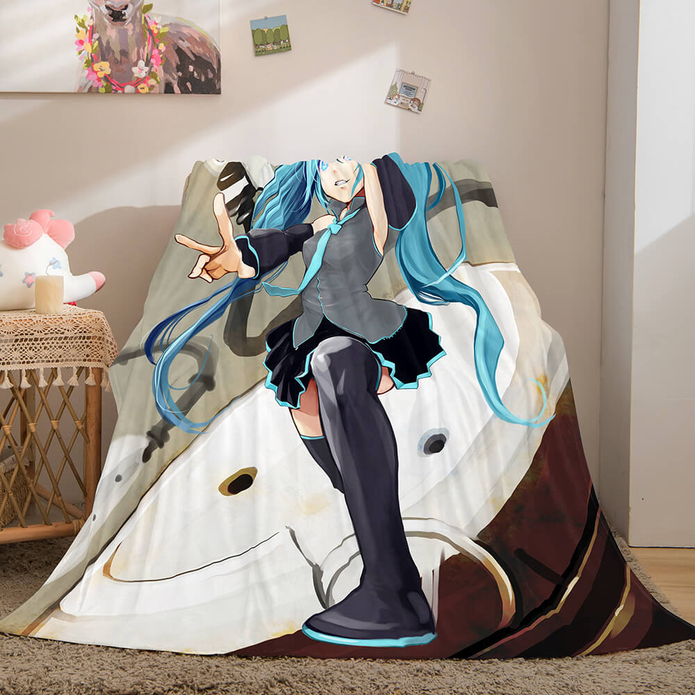 Hatsune Miku Cosplay Flannel Blanket Throw (Online Order Only)