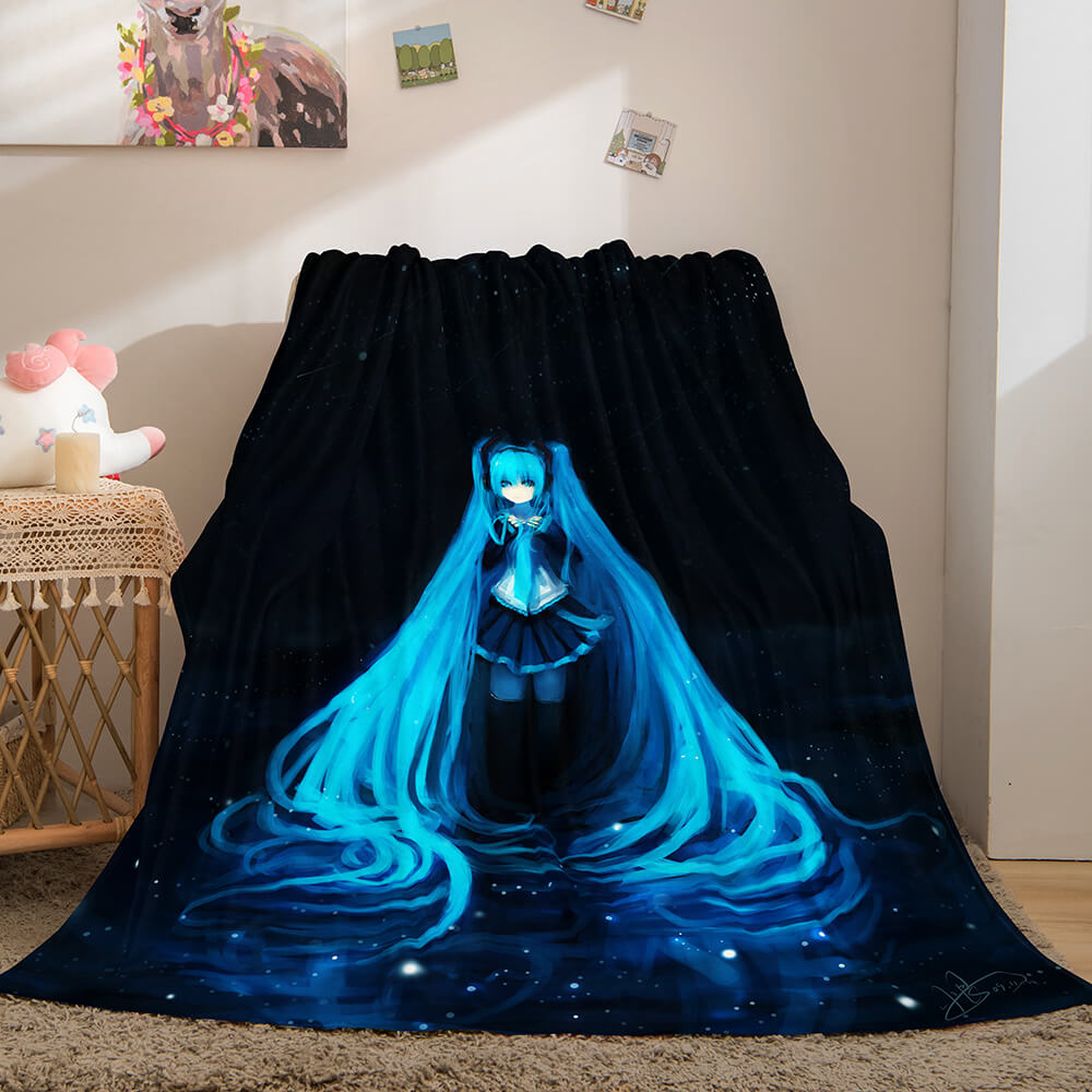 Hatsune Miku Cosplay Flannel Blanket Throw (Online Order Only)
