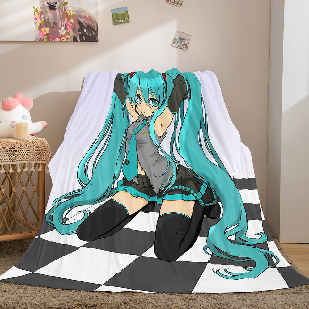 Hatsune Miku Cosplay Flannel Blanket Throw (Online Order Only)