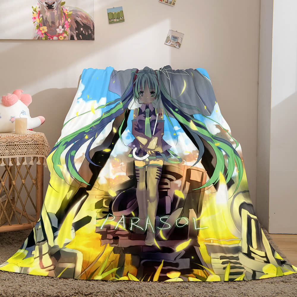 Hatsune Miku Cosplay Flannel Blanket Throw (Online Order Only)