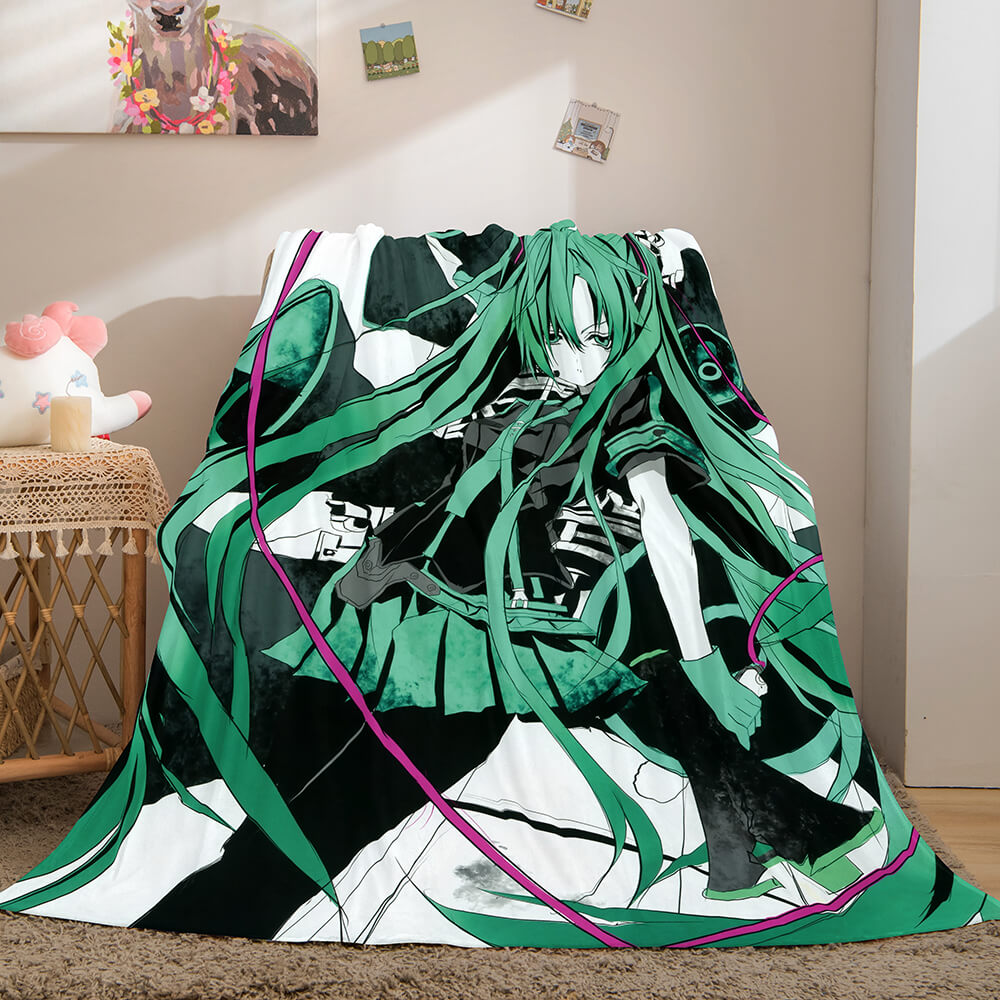 Hatsune Miku Cosplay Flannel Blanket Throw (Online Order Only)