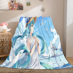 Hatsune Miku Cosplay Flannel Blanket Throw (Online Order Only)