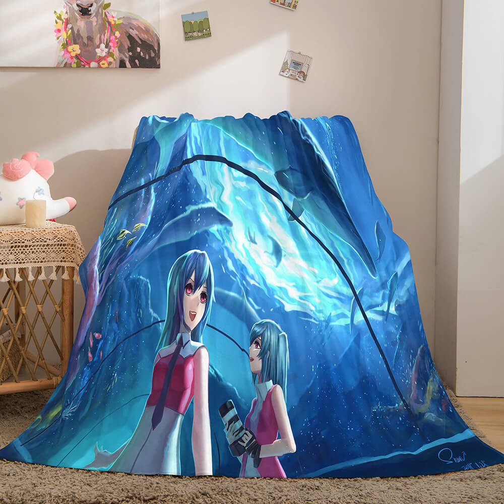 Hatsune Miku Cosplay Flannel Blanket Throw (Online Order Only)