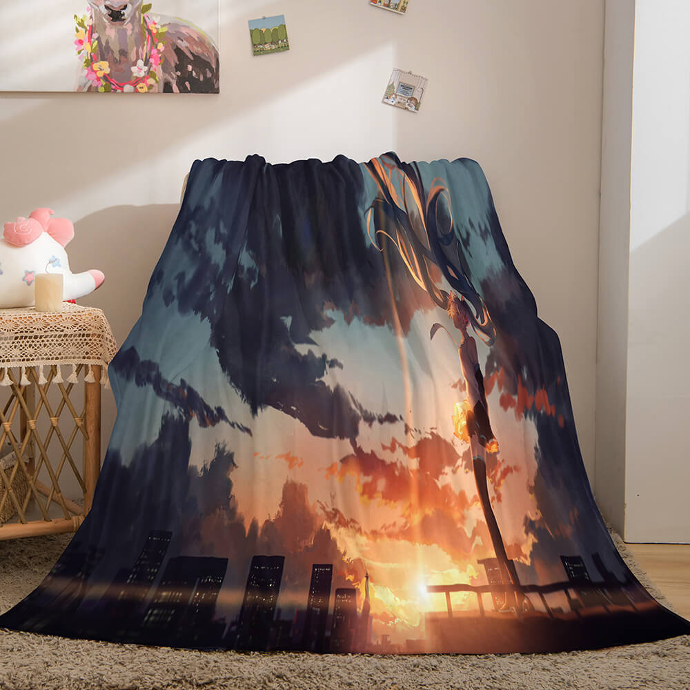Hatsune Miku Cosplay Flannel Blanket Throw (Online Order Only)
