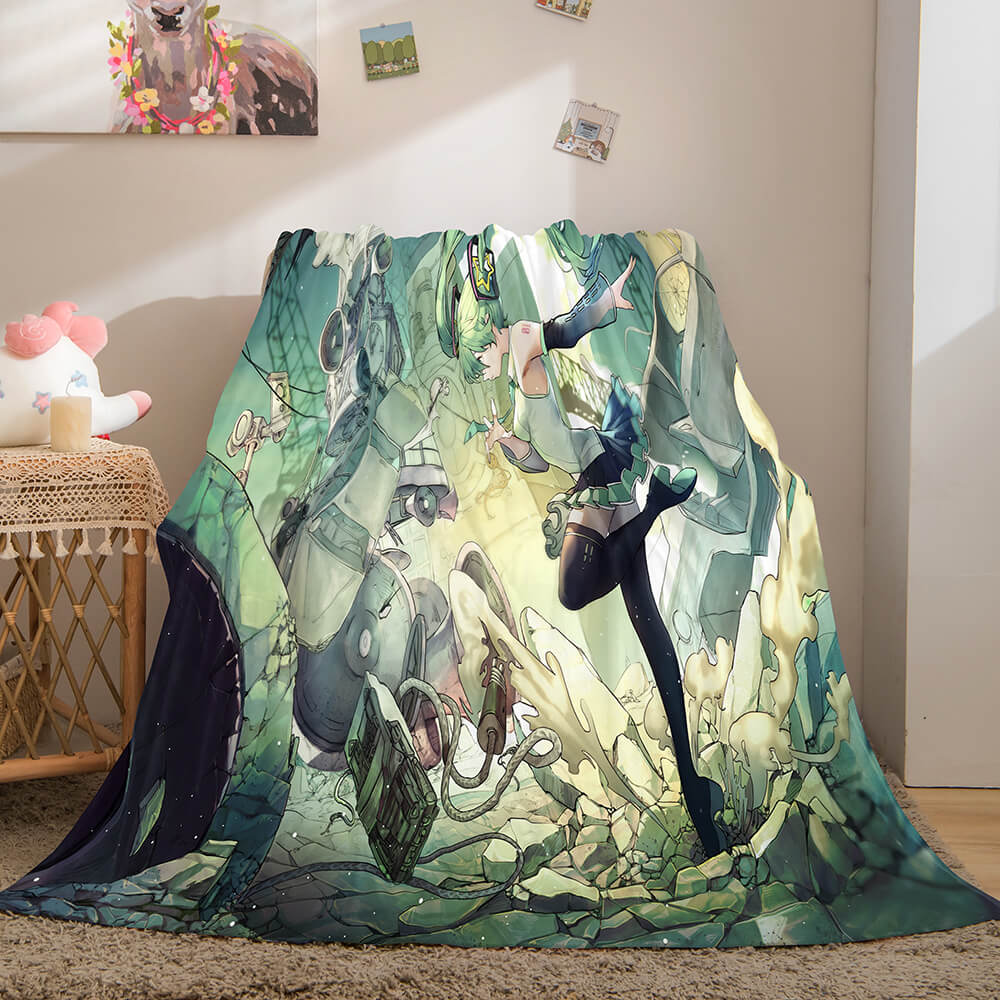 Hatsune Miku Cosplay Flannel Blanket Throw (Online Order Only)