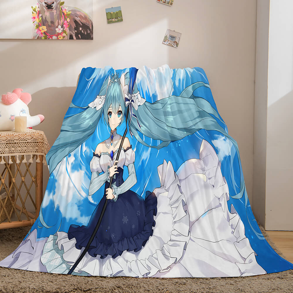 Hatsune Miku Cosplay Flannel Blanket Throw (Online Order Only)