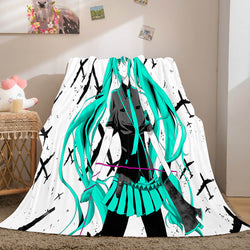 Hatsune Miku Cosplay Flannel Blanket Throw Soft Warm Plush Bed Sets (Online Order Only)