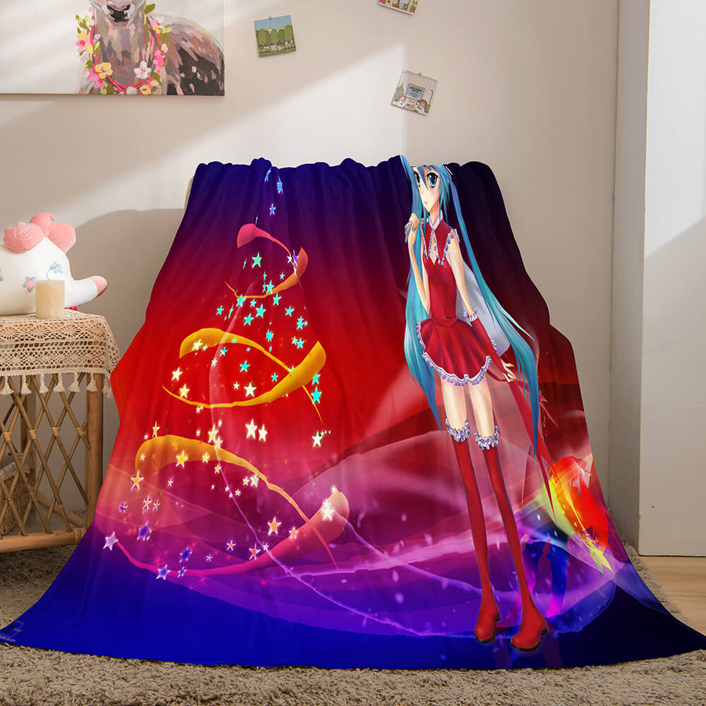 Hatsune Miku Cosplay Flannel Blanket Throw Soft Warm Plush Bed Sets (Online Order Only)