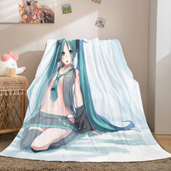 Hatsune Miku Cosplay Flannel Blanket Throw Soft Warm Plush Bed Sets (Online Order Only)