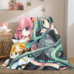 Hatsune Miku Cosplay Flannel Blanket Throw Soft Warm Plush Bed Sets (Online Order Only)