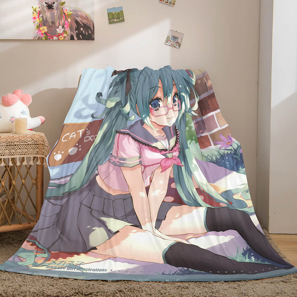 Hatsune Miku Cosplay Flannel Blanket Throw Soft Warm Plush Bed Sets (Online Order Only)