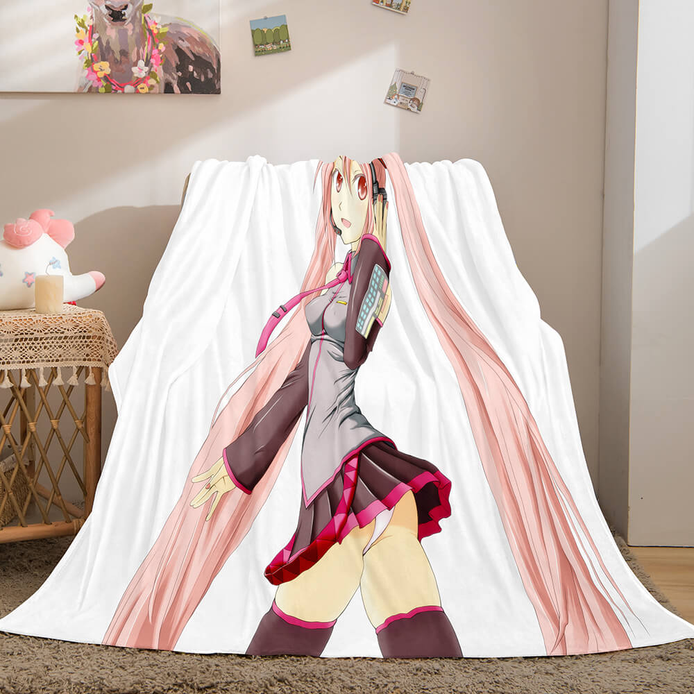 Hatsune Miku Cosplay Flannel Blanket Throw Soft Warm Plush Bed Sets (Online Order Only)