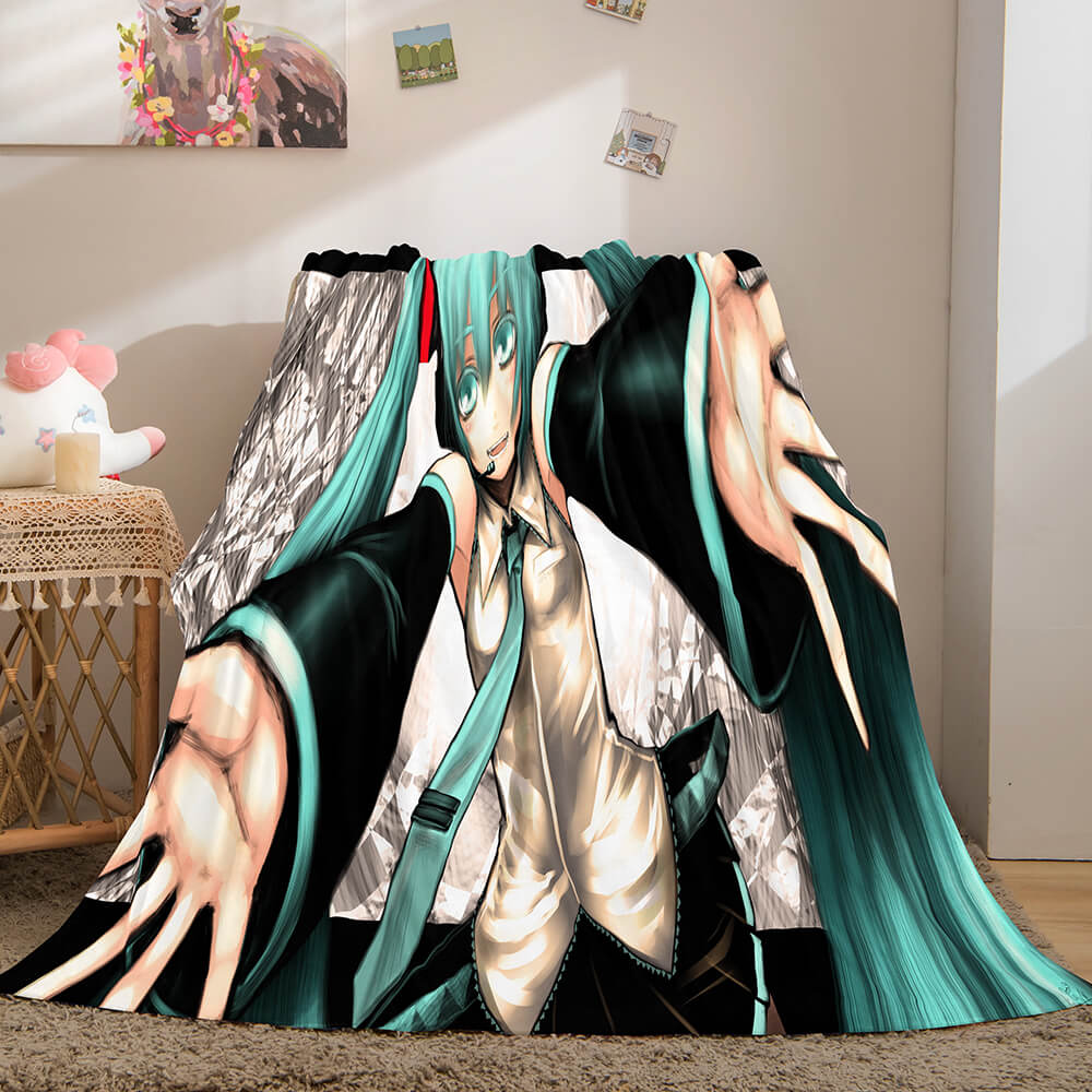 Hatsune Miku Cosplay Soft Flannel Blanket Throw (Online Order Only)