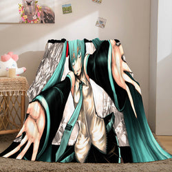 Hatsune Miku Cosplay Soft Flannel Blanket Throw (Online Order Only)