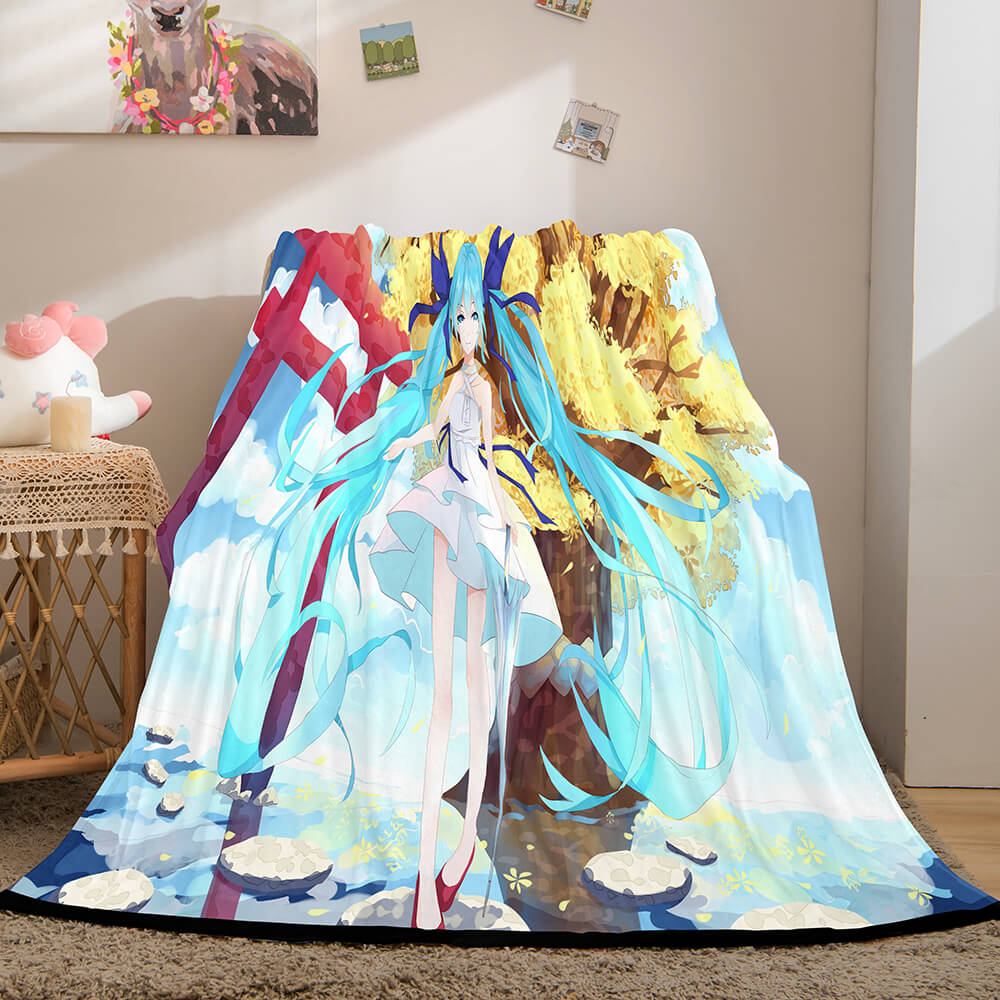 Hatsune Miku Cosplay Soft Flannel Blanket Throw (Online Order Only)