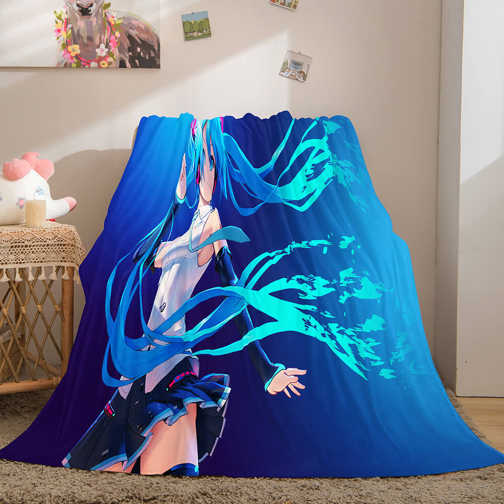 Hatsune Miku Cosplay Soft Flannel Blanket Throw (Online Order Only)