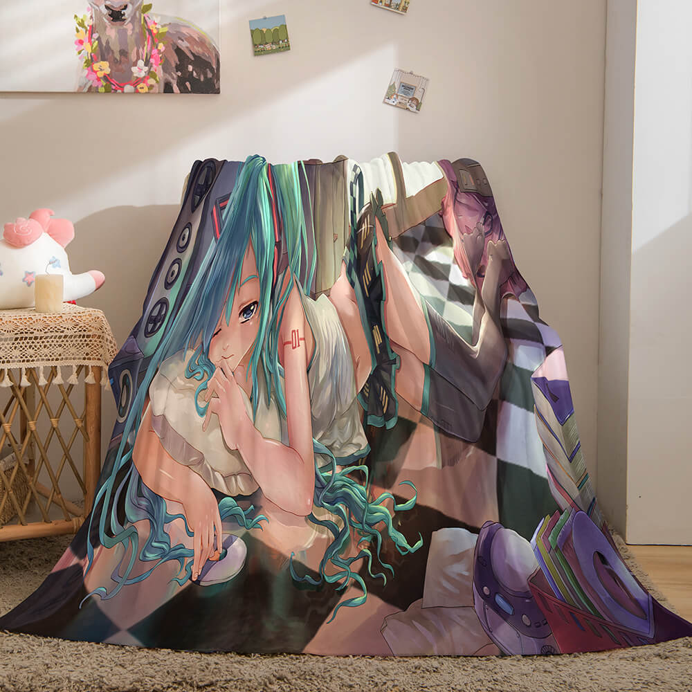 Hatsune Miku Cosplay Soft Flannel Blanket Throw (Online Order Only)