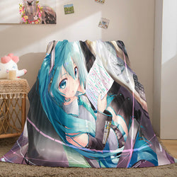 Hatsune Miku Cosplay Soft Flannel Blanket Throw (Online Order Only)