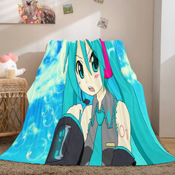 Hatsune Miku Flannel Blanket Cosplay Throw Blanket (Online Order Only)