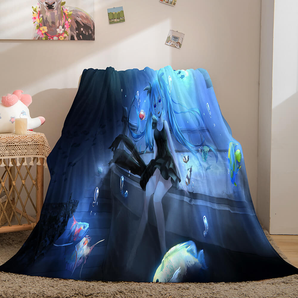 Hatsune Miku Flannel Blanket Cosplay Throw Blanket (Online Order Only)