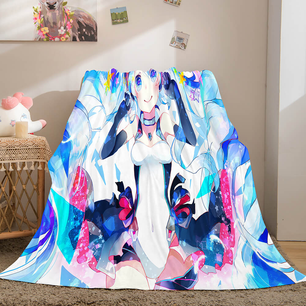 Hatsune Miku Flannel Blanket Cosplay Throw Blanket (Online Order Only)