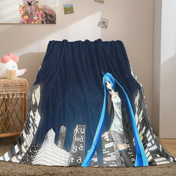 Hatsune Miku Flannel Blanket Cosplay Throw Blanket (Online Order Only)