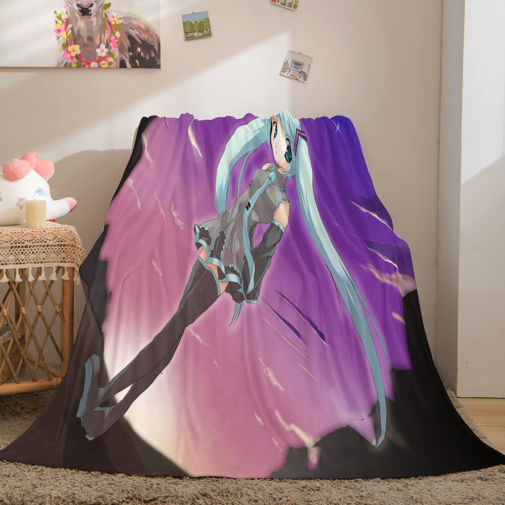 Hatsune Miku Flannel Blanket Cosplay Throw Blanket (Online Order Only)