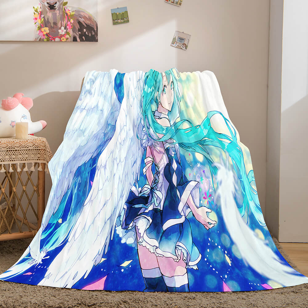 Hatsune Miku Flannel Blanket Cosplay Throw Blanket (Online Order Only)