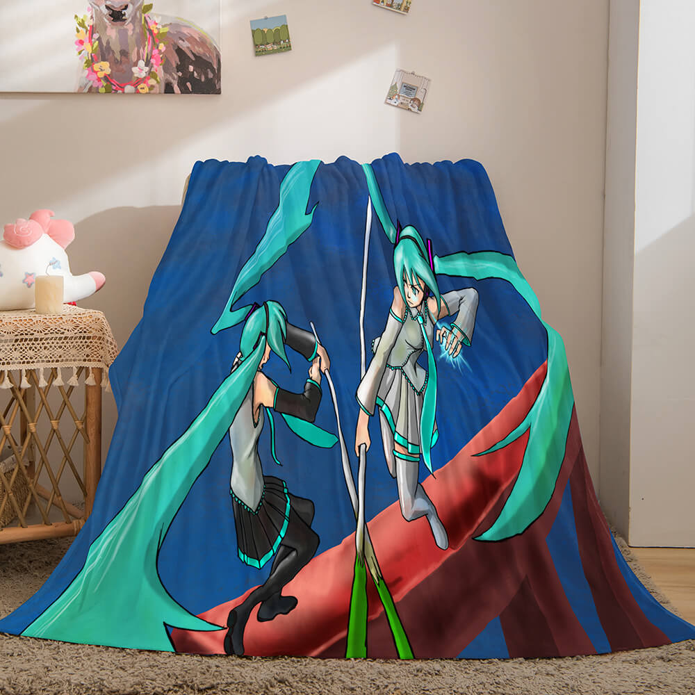 Hatsune Miku Flannel Blanket Cosplay Throw Blanket (Online Order Only)