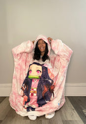 Nezuko Kamado Demon Slayer Wearable Blanket Hoodie for Kids & Adults | OLM Toys (ONLINE ORDER ONLY)