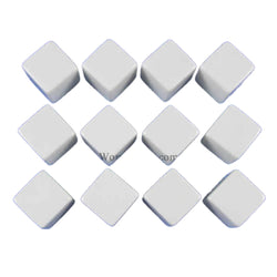 KOP02034 White Blank Opaque Dice D6 16mm (5/8in) Pack of 12 (ONLINE ORDER ONLY)