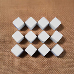 KOP02034 White Blank Opaque Dice D6 16mm (5/8in) Pack of 12 (ONLINE ORDER ONLY)