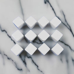 KOP02034 White Blank Opaque Dice D6 16mm (5/8in) Pack of 12 (ONLINE ORDER ONLY)