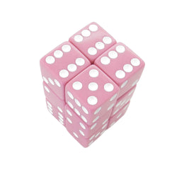 KOP08629 Pink Opaque Dice with White Pips D6 16mm (5/8in) Pack of 12 Dice (ONLINE ORDER ONLY)