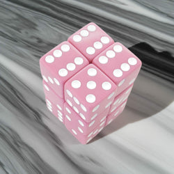 KOP08629 Pink Opaque Dice with White Pips D6 16mm (5/8in) Pack of 12 Dice (ONLINE ORDER ONLY)