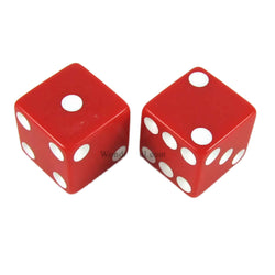 KOP17816 Red Opaque Dice with White Pips D6 25mm (1in) Pack of 2 (ONLINE ORDER ONLY)