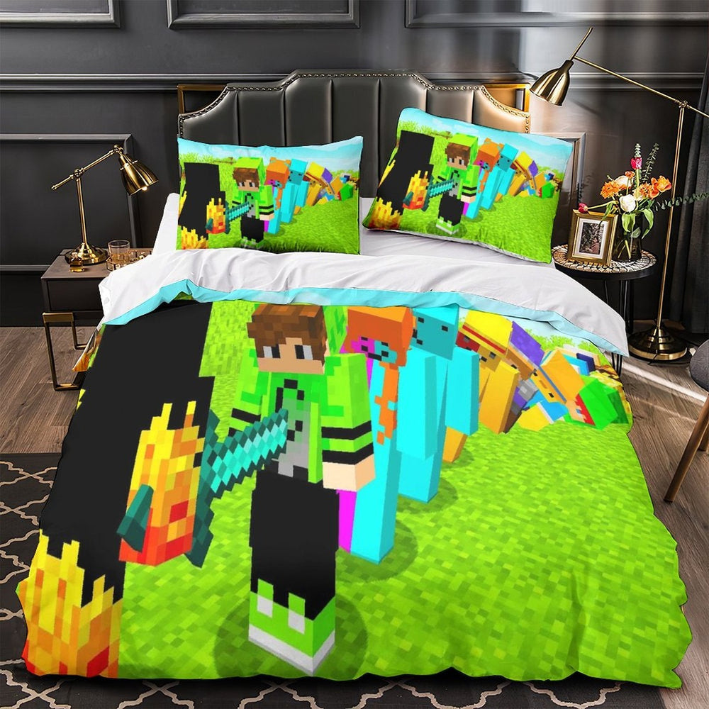 Kids Minecraft Duvet Cover Pattern Bedding Set Without Filler (ONLINE ORDER ONLY)