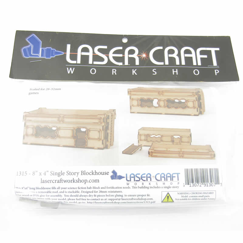 LCW1315 Single Story Building 8 x 4 Inch Blockhouse 28mm Scale Miniature Terrain (ONLINE ORDER ONLY)