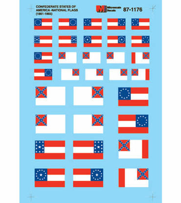 MSM87-1176 National Flag Stickers (1861-1865) HO Scale Micro Scale Models (ONLINE ORDER ONLY)
