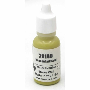 RPR29180 Meadowlark Gold Acrylic Reaper Master Series Hobby Paint .5oz Dropper Bottle (ONLINE ORDER ONLY)