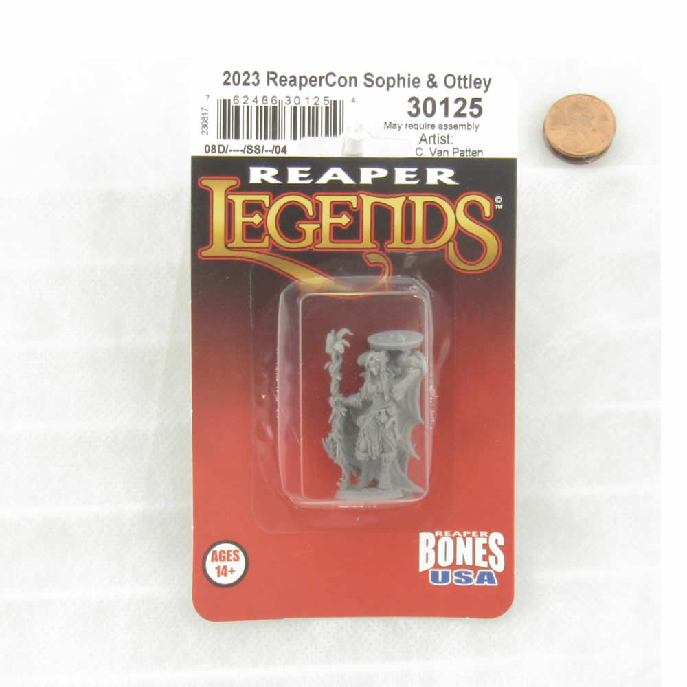 RPR30125 Druid Sophie with Ottley Miniature Figure 25mm Heroic Scale Reaper Bones USA (ONLINE ORDER ONLY)